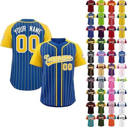 Baseball Trikot Herren Personalisierte Baseball Trikots mit Name&Nummer Individuelle Baseball Shirt Damen Baseball T-Shirts für Männer Frauen Kinder Baseball Trikot Herren Personalisierte Baseball Trikots mit Name&Nummer Individuelle Baseball Shirt Damen Baseball T-Shirts für Männer Frauen Kinder von Generisch