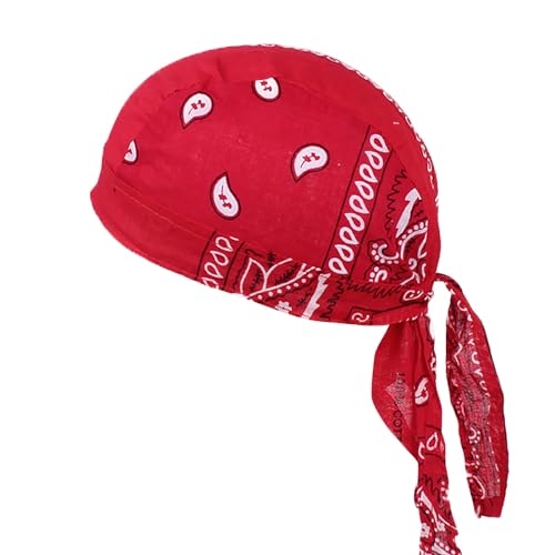 Basketball Kostüm Kappe Schweiß Wicking Beanie Kappe Bandanna Biker Wrap Schnell Trocknend Hut Biker Bandana Kosmetik Stirnbänder (Red, One Size) von Generisch