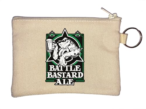 Battle Bastards Ale Lustiger Retro-Logo Schlüsselanhänger Münzbörse Beige von Generisch