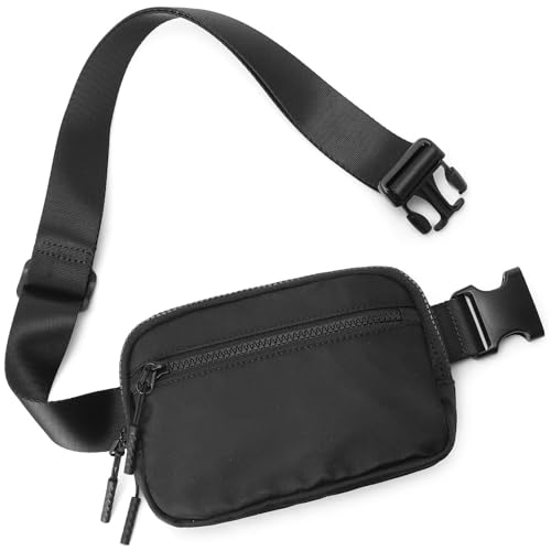 Bauchtasche Gürteltasche für Damen und Herren,Klein Tasche Crossbody Tasche mit Verstellbarem für Outdoor Sport (Schwarz-A) von Generisch