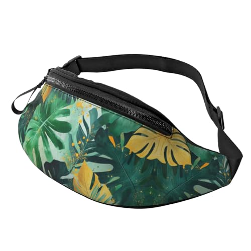 Bauchtasche für Damen und Herren, mit verstellbarem Riemen, leichte, wasserdichte Hüfttasche, Blätter 1, Einheitsgröße, Trekkingrucksack von Generisch