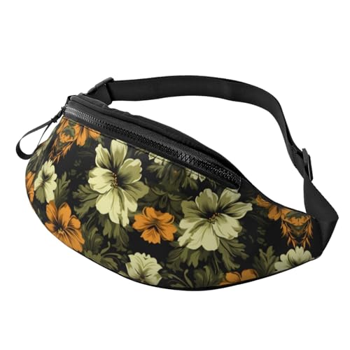 Bauchtasche für Damen und Herren, mit verstellbarem Riemen, leichte, wasserdichte Hüfttasche, Floral Camo 15, Einheitsgröße, Trekkingrucksack von Generisch