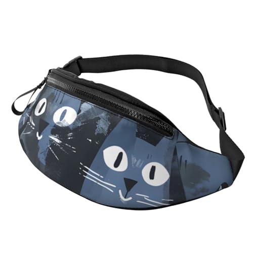 Bauchtasche für Damen und Herren, mit verstellbarem Riemen, leichte, wasserdichte Hüfttasche, Katzen 7, Einheitsgröße, Trekkingrucksack von Generisch