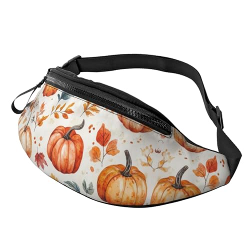 Bauchtasche für Damen und Herren, mit verstellbarem Riemen, leichte, wasserdichte Hüfttasche, Pumpkin 12, Einheitsgröße, Trekkingrucksack von Generisch