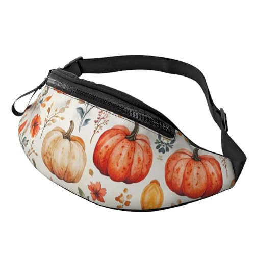 Bauchtasche für Damen und Herren, mit verstellbarem Riemen, leichte, wasserdichte Hüfttasche, Pumpkin 14, Einheitsgröße, Trekkingrucksack von Generisch