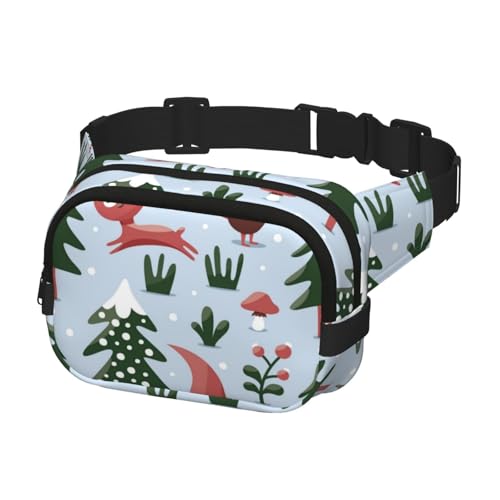 Bauchtasche für Herren und Damen, Hüfttasche zum Wandern, Laufen, Radfahren, Fitnessstudio, Outdoor-Sport, Reisen, Gürteltasche, Weihnachts-Eichhörnchen von Generisch