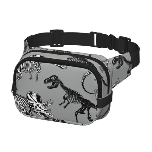 Bauchtasche für Herren und Damen, Sport-Hüfttasche, Gürteltasche für Reisen, Wandern, Laufen, Dinosaurier-Skelett von Generisch