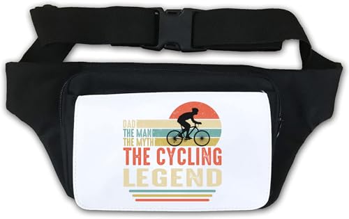 Bauchtasche mit Aufdruck "Dad The Man The Myth The Cycling Legend", Weiß von Generisch