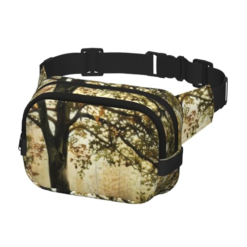 Bauchtasche zum Laufen, Bauchtasche für Damen und Herren, Crossbody-Gürteltasche, Bauchtasche, Baum im Wald, mehrfarbig, Einheitsgröße, Geldgürtel von Generisch