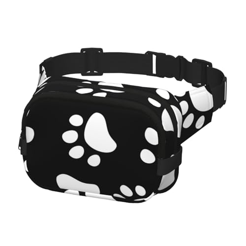 Bauchtasche zum Laufen, Bauchtasche für Damen und Herren, Crossbody-Gürteltasche, Bauchtasche, Hunde-/Katzenpfotenmotiv von Generisch
