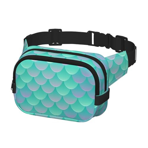 Bauchtasche zum Laufen, Bauchtasche für Damen und Herren, Crossbody-Gürteltasche, Bauchtasche, Meerjungfrauenschwanz-Muster von Generisch