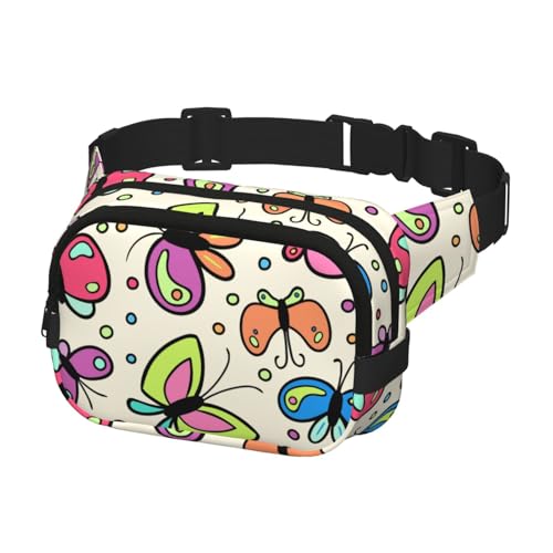 Bauchtasche zum Laufen, Bauchtasche für Damen und Herren, Crossbody-Gürteltasche, Bauchtasche, Schmetterlingsmuster von Generisch