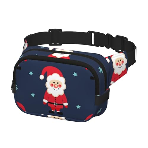 Bauchtasche zum Laufen, Bauchtasche für Damen und Herren, Crossbody-Gürteltasche, Bauchtasche, Weihnachtsmann, nahtlos, Weihnachten von Generisch