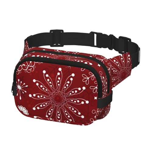 Bauchtasche zum Laufen, Bauchtasche für Damen und Herren, Crossbody-Gürteltasche, Bauchtasche, Weihnachtsschneeflocken von Generisch