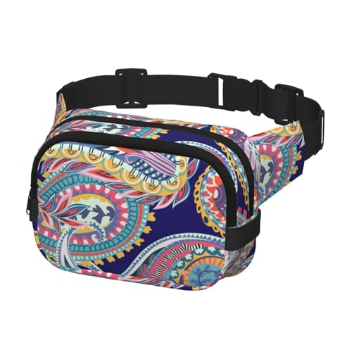 Bauchtasche zum Laufen, Bauchtasche für Damen und Herren, Crossbody-Gürteltasche, Bauchtasche, florales Ornament, Paisleymuster von Generisch