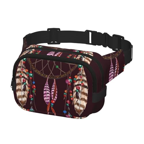Bauchtasche zum Laufen, für Damen und Herren, Crossbody-Gürteltasche, Bauchtasche für Reisen, Workout, Wandern, Wasserfarben, Traumfänger, Tribal von Generisch