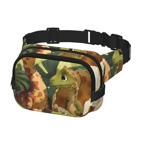 Bauchtaschen für Damen und Herren, Gürteltasche für Workout, Laufen, Reisen, Dinosaurier-Ei, mehrfarbig, Einheitsgröße, Geldgürtel von Generisch