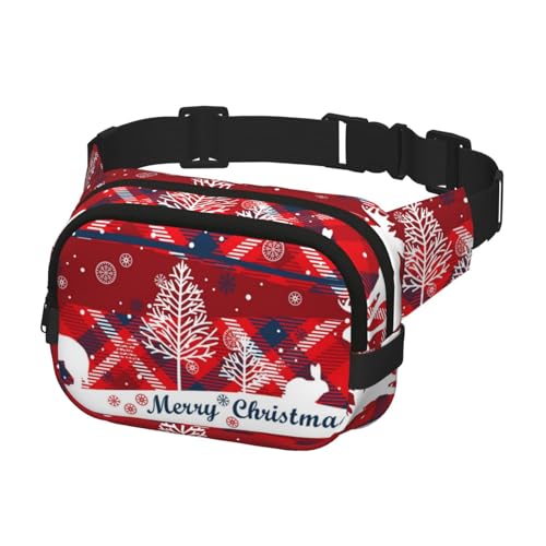 Bauchtaschen für Damen und Herren, Gürteltasche für Workout, Laufen, Reisen, Frohe Weihnachten, Rentiere von Generisch