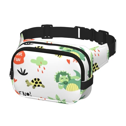 Bauchtaschen für Damen und Herren, Gürteltasche für Workout, Laufen, Reisen, Kritzeleien, Tiere, Wörter, Dinosaurier-Muster von Generisch