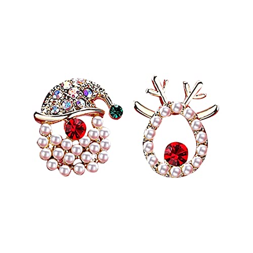 Baumeln Ohrringe Set für Damen Schmuck, Weihnachtsgeschenke für Frauen, Teenager, Mädchen, Glocke, Weihnachtsmann, Schneeflocke Ohrringe Damen Blumen (H, One Size) von Generisch