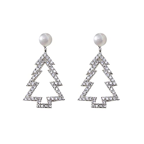 Baumeln Ohrringe Set für Damen Schmuck, Weihnachtsgeschenke für Frauen, Teenager, Mädchen, Glocke, Weihnachtsmann, Schneeflocke Ohrringe Damen Blumen (M, One Size) von Generisch