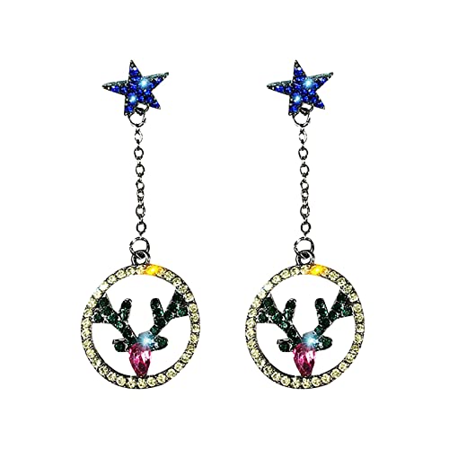 Baumeln Ohrringe Set für Damen Schmuck, Weihnachtsgeschenke für Frauen, Teenager, Mädchen, Glocke, Weihnachtsmann, Schneeflocke Ohrringe Damen Blumen (N, One Size) von Generisch