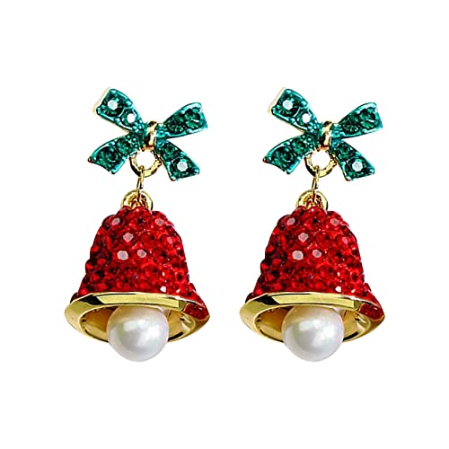 Baumeln Ohrringe Set für Damen Schmuck, Weihnachtsgeschenke für Frauen, Teenager, Mädchen, Glocke, Weihnachtsmann, Schneeflocke Ohrringe Damen Blumen (RD1, One Size) von Generisch