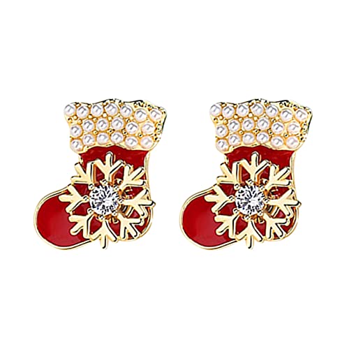 Baumeln Ohrringe Set für Damen Schmuck, Weihnachtsgeschenke für Frauen, Teenager, Mädchen, Glocke, Weihnachtsmann, Schneeflocke Ohrringe Damen Blumen (RD2, One Size) von Generisch