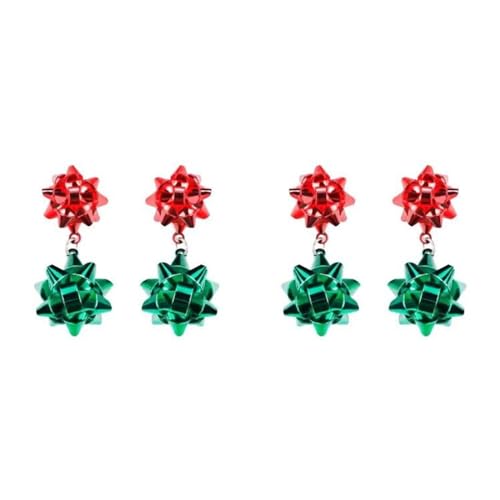 Baumelnde Ohrringe für Weihnacht geometrische Form, zweifarbige Metall-Blumen-Ohrringe, Damen, Weihnachtsdekorationen, Party-Party-Dekorationen Ohrringe Weihnachten Damen Weihnachts (B, One Size) von Generisch
