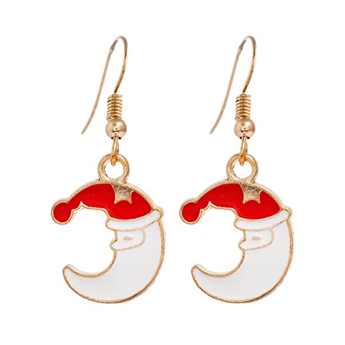 Baumelnde Ohrringe für Weihnacht kreative Urlaub Party Ohrringe Schmuck Creolen Frauen Silberherz (AL, One Size) von Generisch
