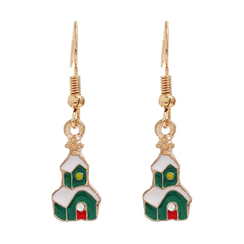 Baumelnde Ohrringe für Weihnacht kreative Urlaub Party Ohrringe Schmuck Creolen Frauen Silberherz (AM, One Size) von Generisch