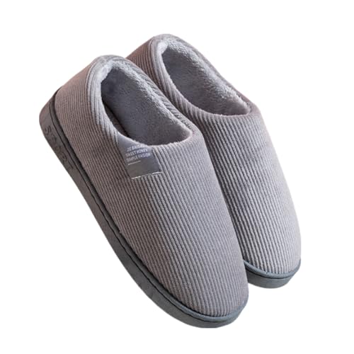 Baumwolle Drinnen Pantoffeln FüR Drinnen Und Draussen Mokassin Hausschuhe Herren Warme Pantoffeln Memory Foam Hausschuhe Winter Sherpa Futter Haus Schuhe Anti-Rutsch Slippers GefüTtert von Generisch