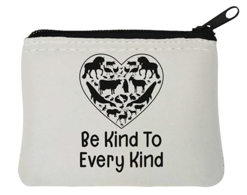 Be Kind To Every Kind Go Veganes Herz Neopren Münzgeldbeutel 10 x 11 cm Weiß von Generisch