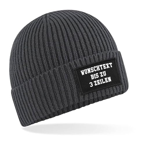 Beanie Mütze mit Wunschtext Schrift Flagge Herren Damen Kinder weich und warm Laufmütze Sportmütze für den Herbst und Winter (DE/NL/SE/PL, Alphanumerisch, Einheitsgröße, Hellgrau) von Generisch