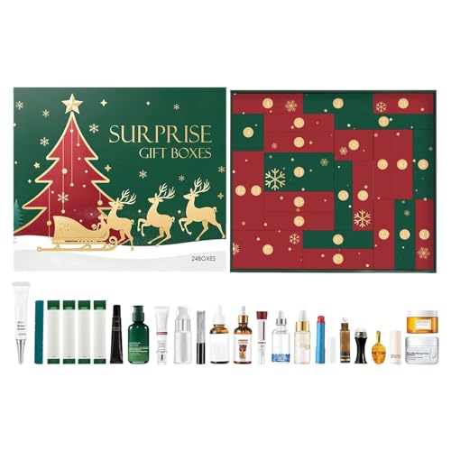 Beauty-Adventskalender 2025, 24 Tage Weihnachts Countdown Kalender mit Körperlotion Gesichtscreme Hautpflegeset, Urlaubs kosmetik Set für Erwachsene Frauen und Teenager Mädchen von Generisch