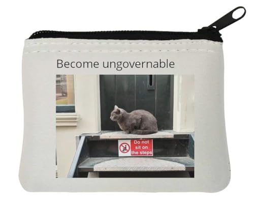 Become Unovernable Anarchy Funny Meme Neopren Münzgeldbörse Tasche 12 x 9 cm Weiß von Generisch