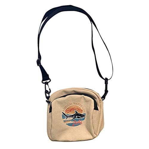 Bedruckte modische Tasche für Damen, Fische, lässig, Segeltuch, Schultertasche, Umhängetasche, Dinosaurier-Geldbörsenhalter, khaki, Einheitsgröße von Generisch