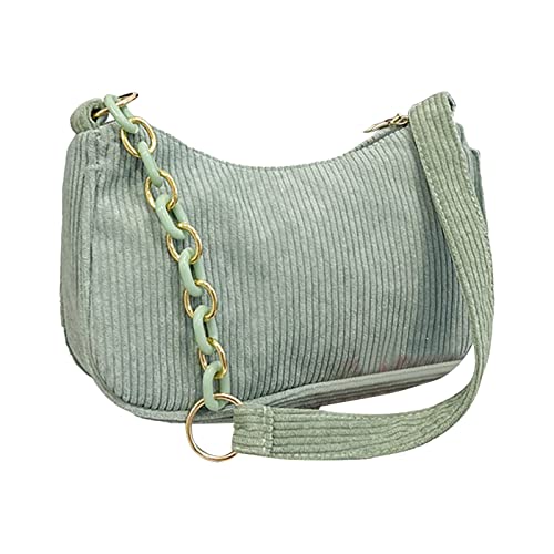 Beige Handtasche Damen Schultertasche Mittelgroß Einfache,Lässige Flanell Einzelschulter Umhängetasche für Damen Leggings mit Taschen 3/4 (Green,One Size) von Generisch
