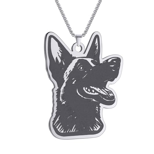 Edelstahl Halskette 316L Niedlicher Welpe Haustier Anhänger Cool Tier Hund Anhänger Schmuck Geschenk Hundeliebhaber Geschenk für Frauen und Männer, Einheitsgröße, Vergoldet, Kein Edelstein von Generisch