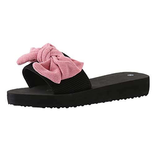 Beliebte Damen Flip-Flops Freizeit Sandalen mit Schleifen Boho Stil Offene Zehen Hausschuhe für den Sommer (38) von Generisch
