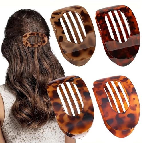 Benglatt Haarspange, 4/6/8 Stück Flache Haarklammern Für Damen, Starker Halt Flat Claw Clip Rutschfest Haarspangen Damen Für Dickes & Dünnes Haar (4pc-B) von Generisch