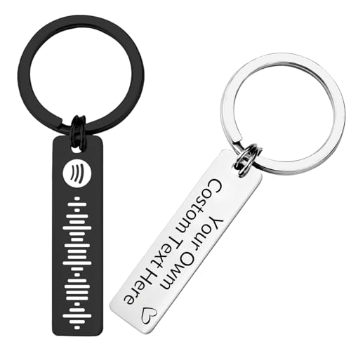 Benutzerdefinierter Schlüsselanhänger mit Spotify-Code, personalisierbar, Musik-Scan-Code, Schlüsselanhänger, Gravur, Edelstahl, Schlüssel Chians - Personalisierte Geschenke für Paar, Familie, von Generisch