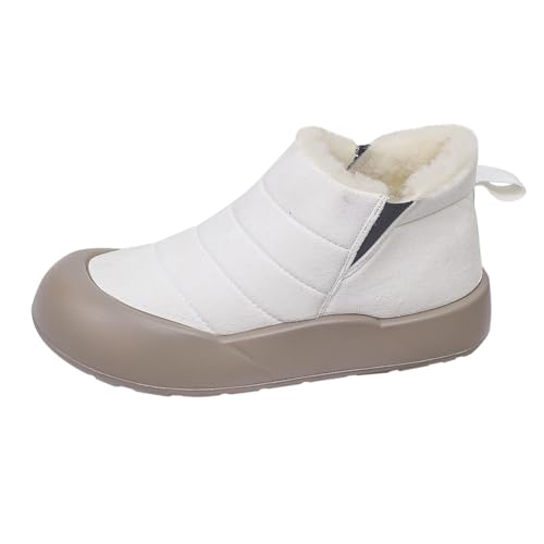 Bequem Memory Schaum Shock Winterstiefel Freizeit Thermo Gefüttert Stiefeletten Outdoor Breite Fuße Ohne Schnürsenkel Stiefeletten Minimalistisch Wasserdicht Rutschfest Kurzstiefel von Generisch