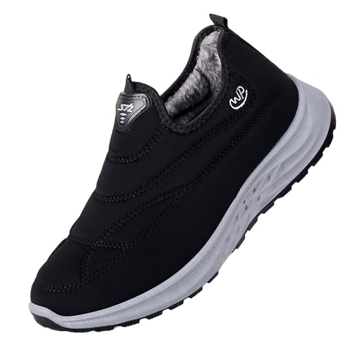 Bequem Thermo Fleece Gefüttert Stiefeletten Winter Dicke Rutschfest Kurzstiefel Outdoor Wasserdicht Schneestiefel Minimalistisch Ohne Schnürsenkel Slip on Winterstiefel von Generisch