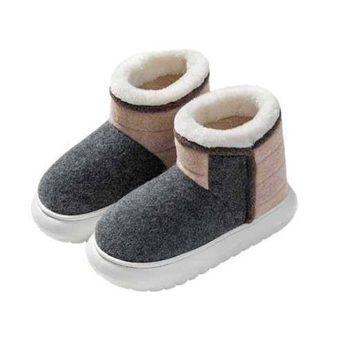 Bequem Thermo Fleece Gefüttert Winterstiefel Freizeit Dicke Rutschfest Stiefeletten Winter Breite Fuße Kurzstiefel Mode Ohne Schnürsenkel Memory Schaum Schneestiefel von Generisch