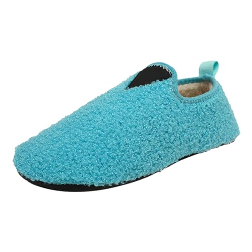 Bequeme Damen Hausschuhe Baumwolle für den Winter warme Indoor Slipper mit Dicker Sohle ideal für stilvolle Paare Hausschuhe für Frauen (Blue, 41) von Generisch