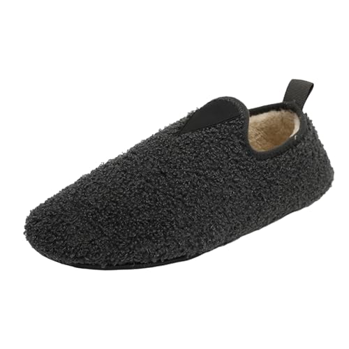 Bequeme Damen Hausschuhe Baumwolle für den Winter warme Indoor Slipper mit Dicker Sohle ideal für stilvolle Paare Hausschuhe für Frauen (Grey, 45) von Generisch