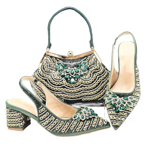 Bequeme Damen-Taschen mit spitzem Zehenbereich, mit Strasssteinen, stilvolles Design, En8, 43 EU von Generisch