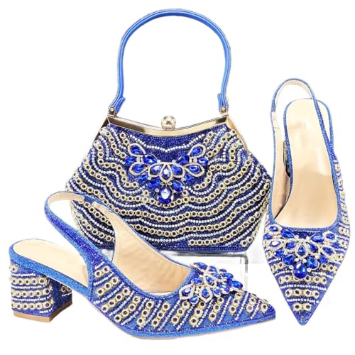 Bequeme Damen-Taschen mit spitzem Zehenbereich, mit Strasssteinen, trendiges Design, 106, 40.5 EU von Generisch