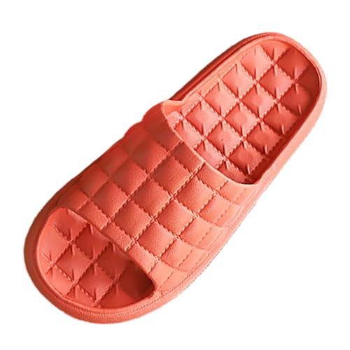Bequeme Hausschuhe für Frauen ideale Sommerschuhe für Hotel weiche Sohlen Elegante Sandalen für Paare perfekte Innenbadezimmer-Slipper (Orange, 39) von Generisch